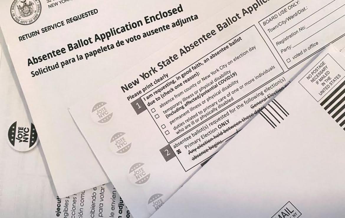 An absentee ballot application